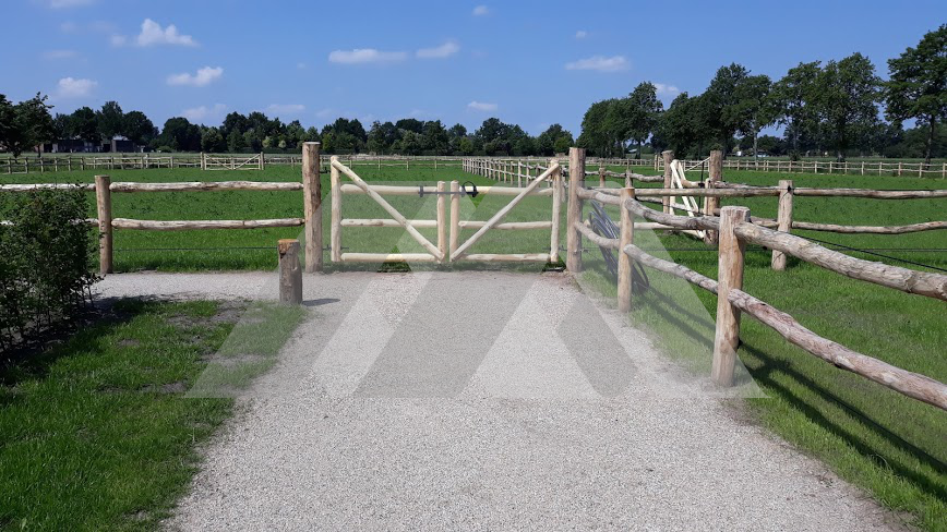 Robinia rondhoutpoort dubbel 3m