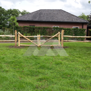 Robinia rondhoutpoort dubbel 4m