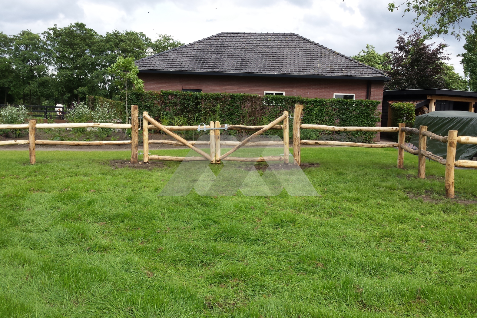Robinia rondhoutpoort dubbel 4m